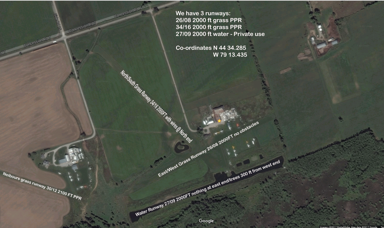 Labelled image of our runways
