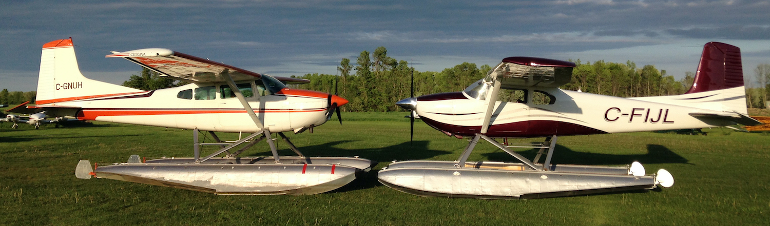 Two airplanes facing off